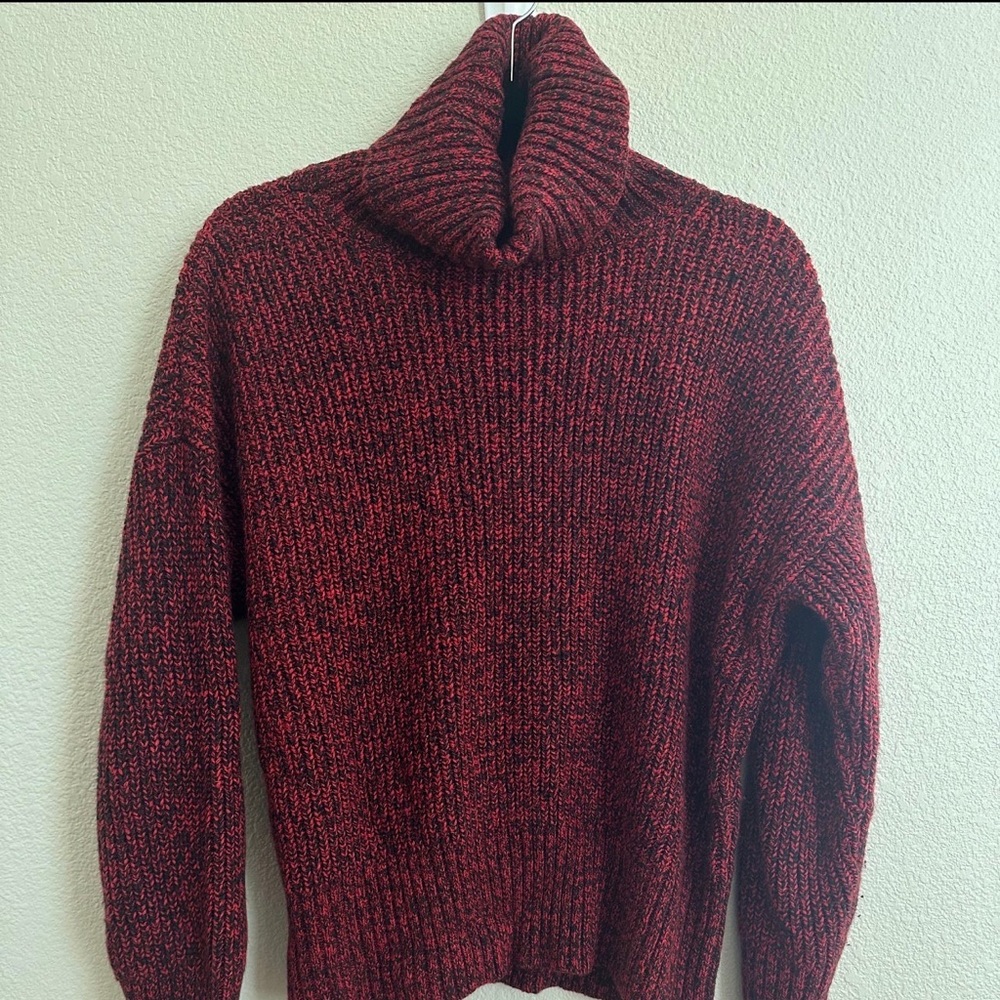 Red, Turtle Neck Sweater